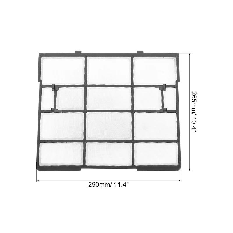 Air Conditioner Filter Replacement 290mm x 265mm with Filter Foam, Black