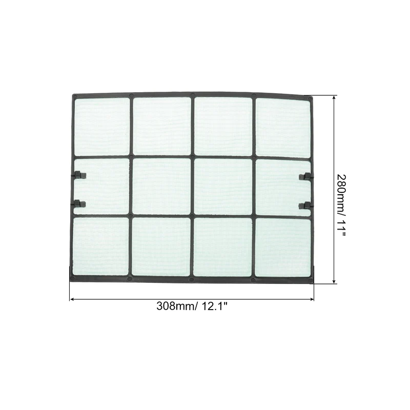Air Conditioner Filter Replacement 308mm x 280mm with Filter Foam, Green Black