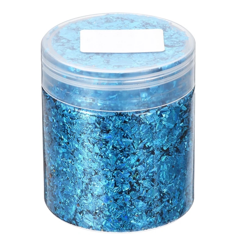 Gold Foil Flakes for Resin, 3g Metallic Foil Flakes for Nail Art, Sky Blue