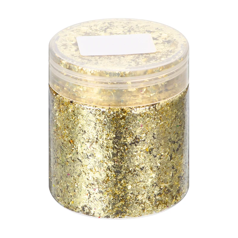 Gold Foil Flakes for Resin, 3g Metallic Foil Flakes for Nail Art, Dark Gold