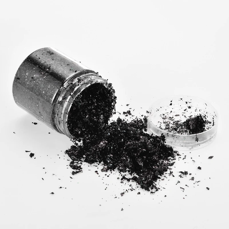 Gold Foil Flakes for Resin, 3g Metallic Foil Flakes for Nail Art, Black