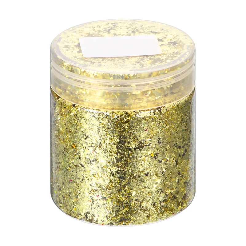 Gold Foil Flakes for Resin, 3g Metallic Foil Flakes for Nail Art, Lemon Yellow