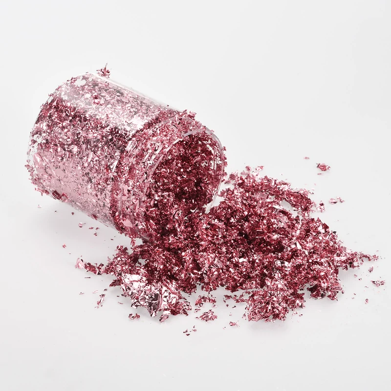 Gold Foil Flakes for Resin, 3g Metallic Foil Flakes for Nail Art, Sky Purple