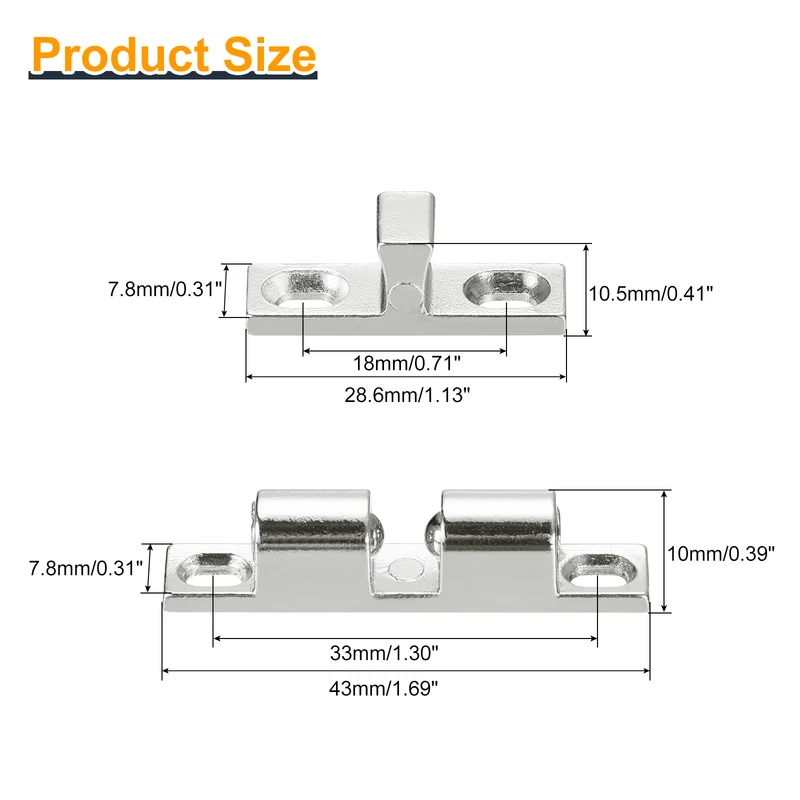 43mm Zinc Alloy Double Ball Tension Roller Catch for Cabinet Door, Silver