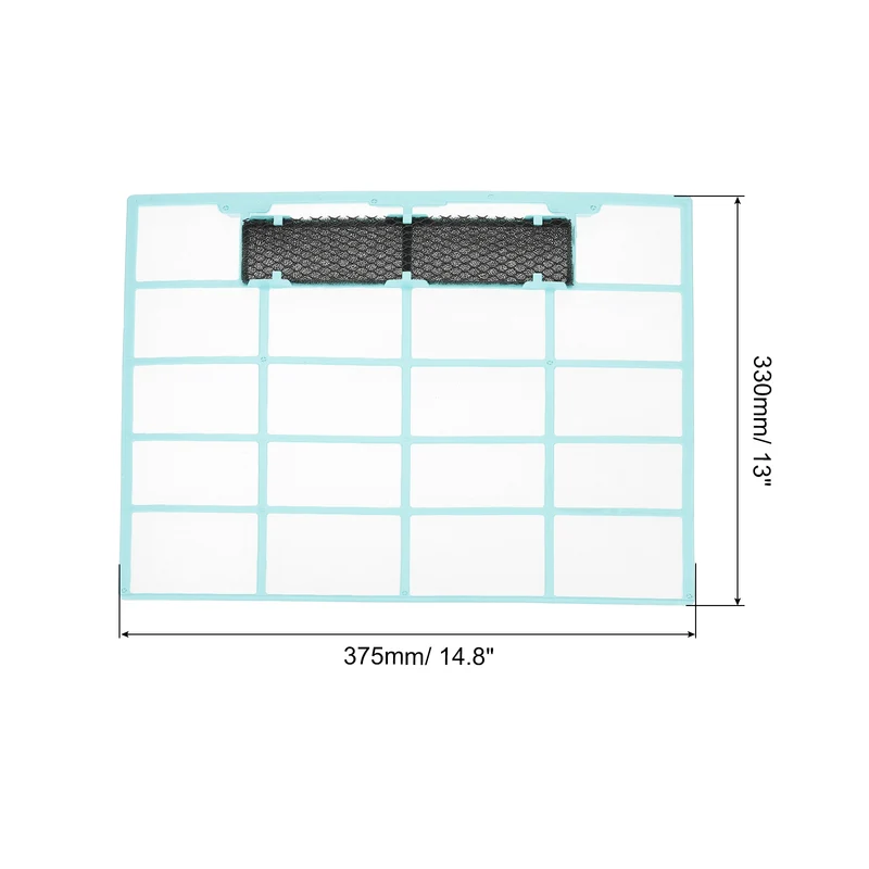 Air Conditioner Filter Replacement 375mm x 330mm with Filter Foam, Blue Black