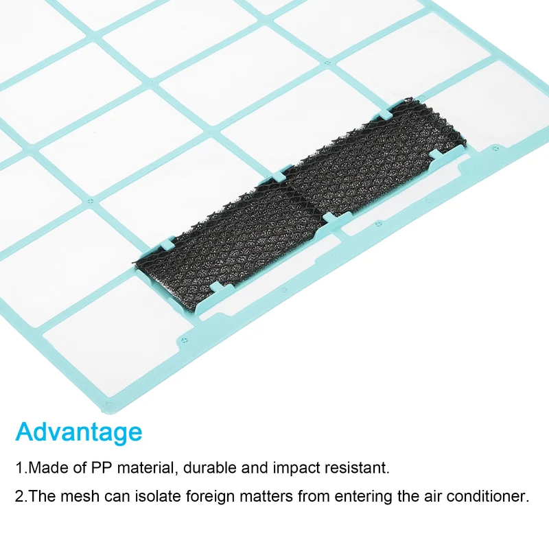 Air Conditioner Filter Replacement 375mm x 330mm with Filter Foam, Blue Black