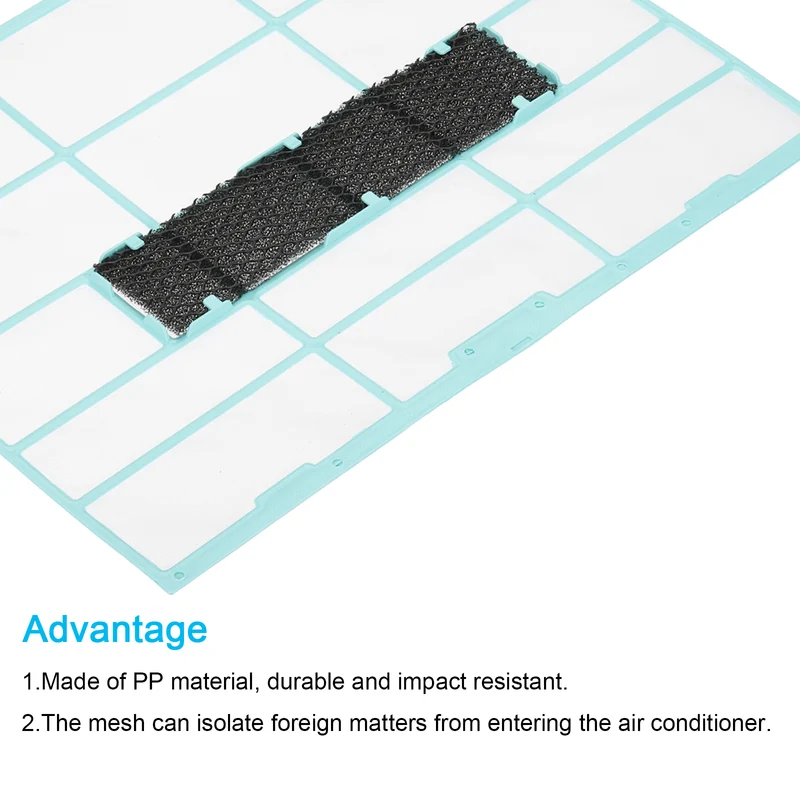 Air Conditioner Filter Replacement 375mm x 292mm with Filter Foam, Blue Black