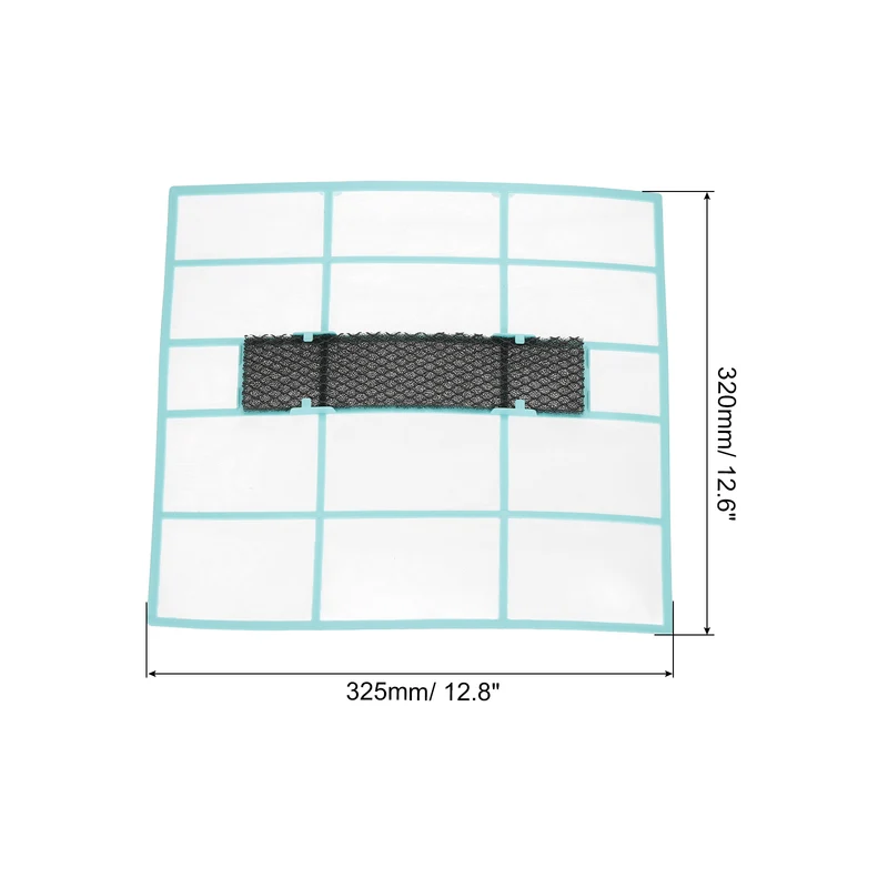 Air Conditioner Filter Replacement 325mm x 320mm with Filter Foam, Blue Black
