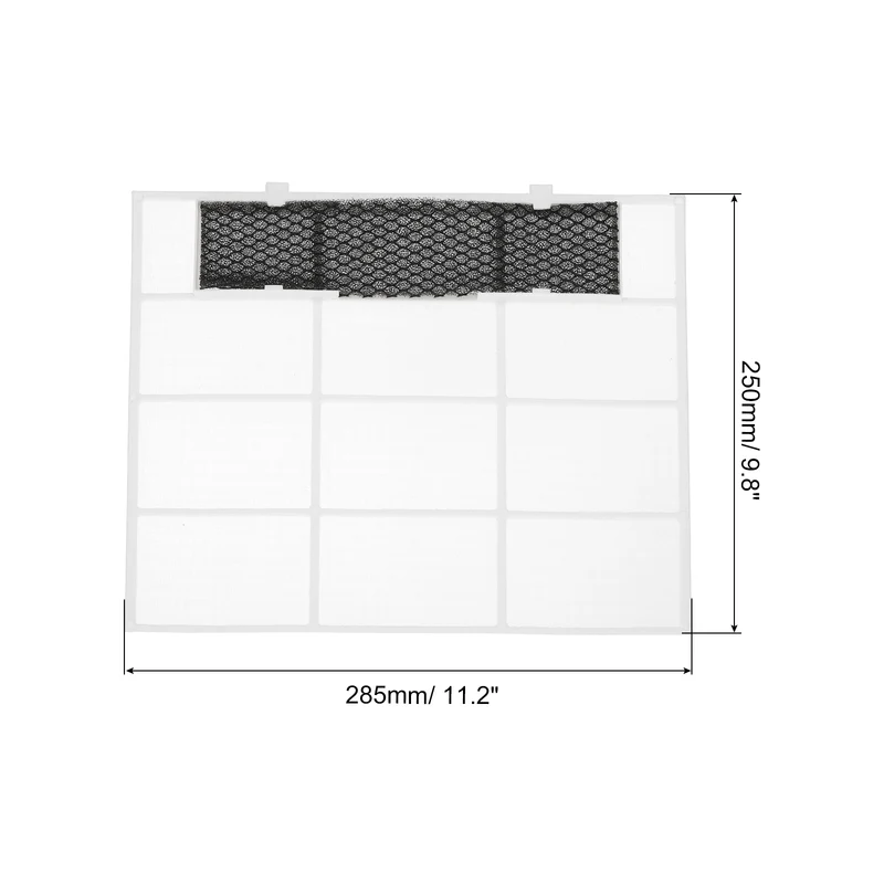 Air Conditioner Filter Replacement 285mm x 250mm with Filter Foam, White Black