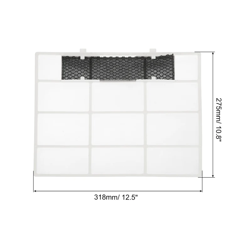 Air Conditioner Filter Replacement 318mm x 275mm with Filter Foam, White Black