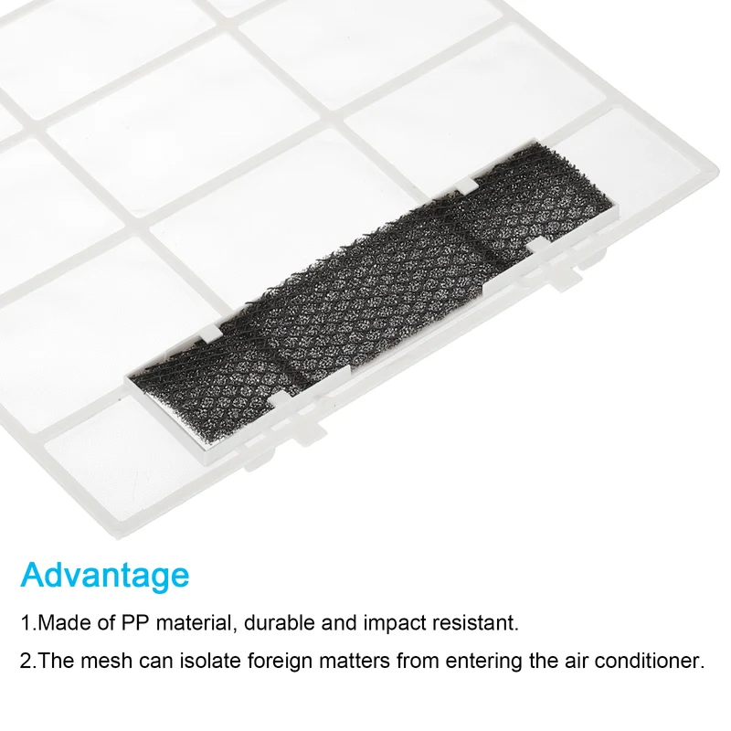 Air Conditioner Filter Replacement 318mm x 275mm with Filter Foam, White Black