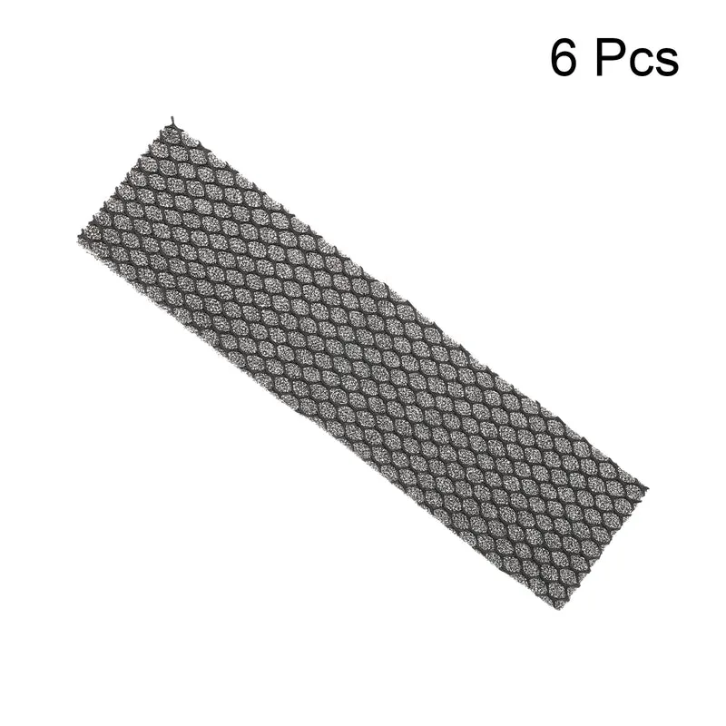 6pcs 8.3" x 2" x 0.14" Air Conditioner Foam Filter Air Filtering, Black