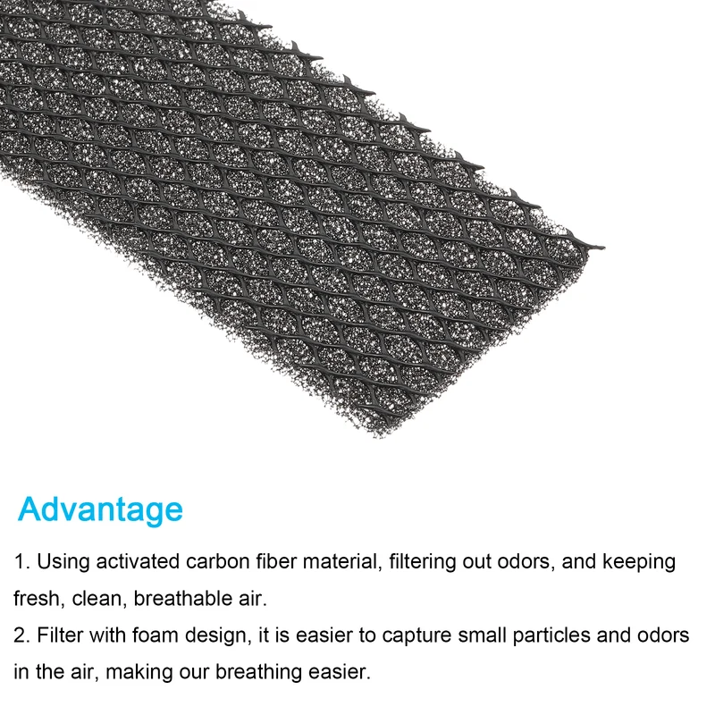 4pcs 8.3" x 2" x 0.14" Air Conditioner Foam Filter Air Filtering, Black