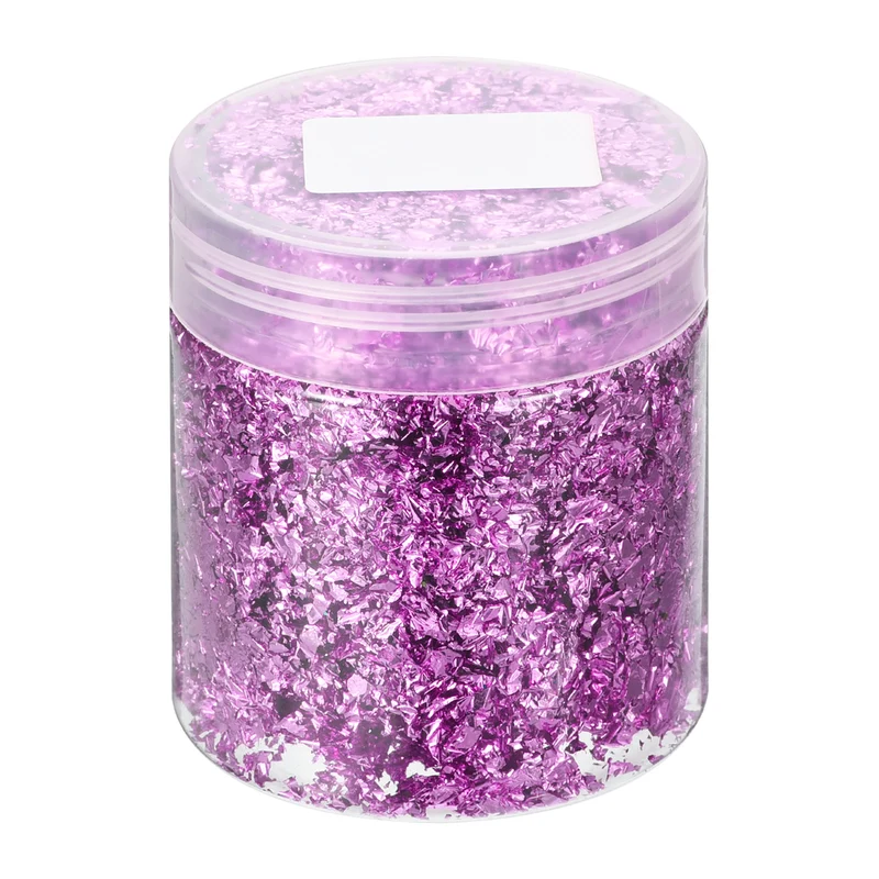 Gold Foil Flakes for Resin, 3g Metallic Foil Flakes for Nail Art, Light Purple
