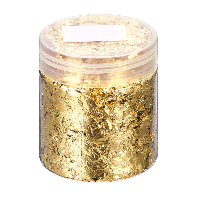 Gold Foil Flakes for Resin, 3g Metallic Foil Flakes for Nail Art, Yellow