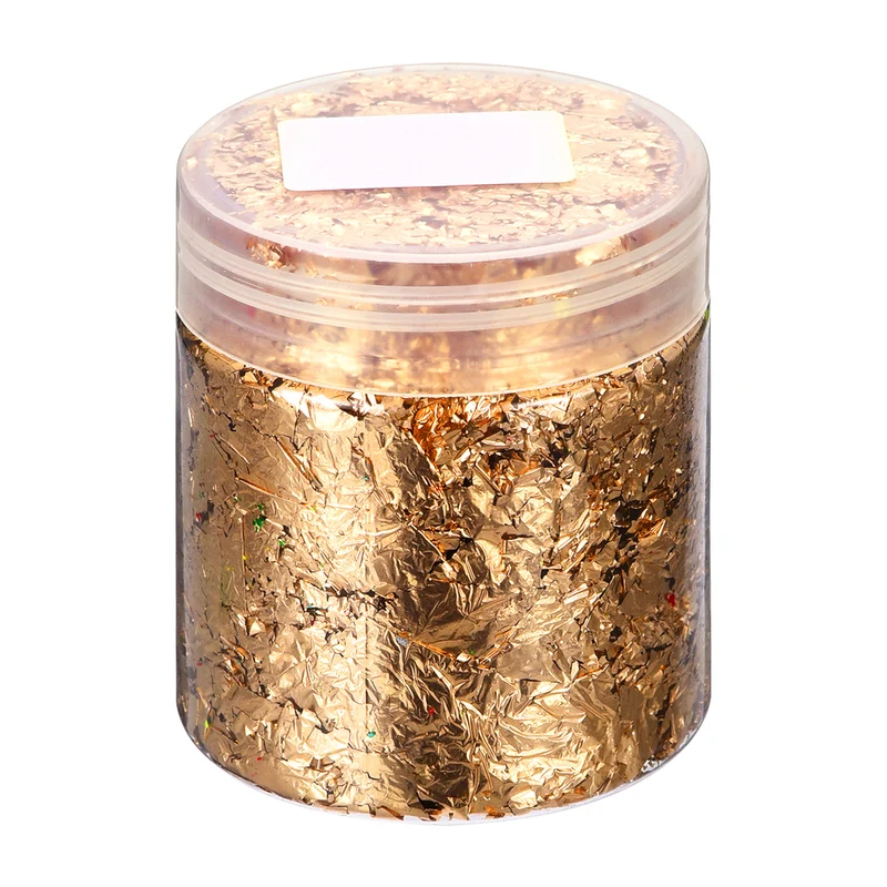 Gold Foil Flakes for Resin, 3g Metallic Foil Flakes for Nail Art, Orange