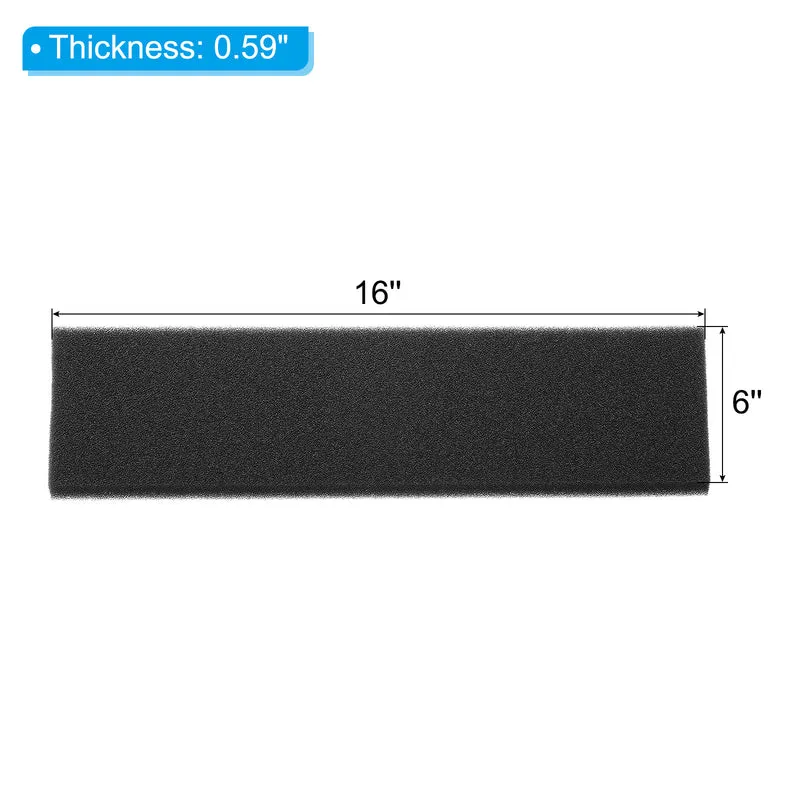 16" x 6" x 19/32" Air Conditioner Filter Replacement, 4 Pack RV AC Foam Filter Pad Washable Reusable for Air Conditioning Purifiers, Black