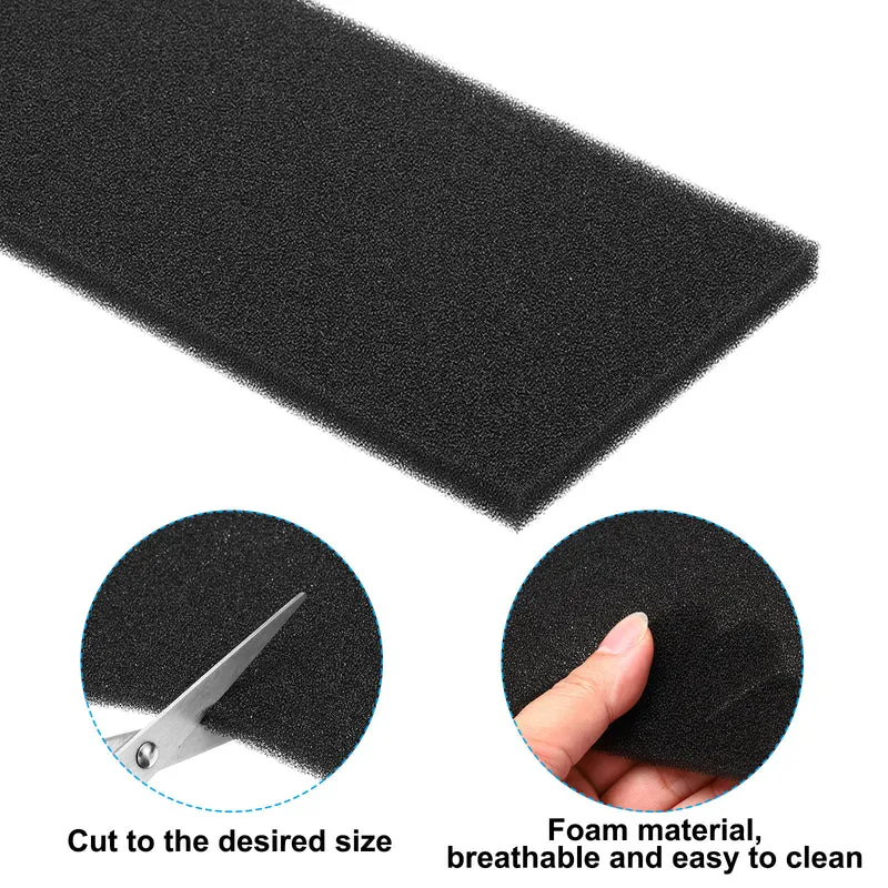 16" x 6" x 19/32" Air Conditioner Filter Replacement, 4 Pack RV AC Foam Filter Pad Washable Reusable for Air Conditioning Purifiers, Black