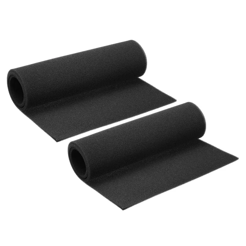 39.3" x 16" x 1/4" Air Conditioner Filter Replacement, 2 Pack RV AC Foam Filter Pad Washable Reusable for Air Conditioning Purifiers, Black