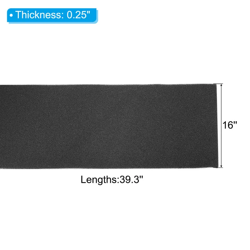 39.3" x 16" x 1/4" Air Conditioner Filter Replacement, 2 Pack RV AC Foam Filter Pad Washable Reusable for Air Conditioning Purifiers, Black