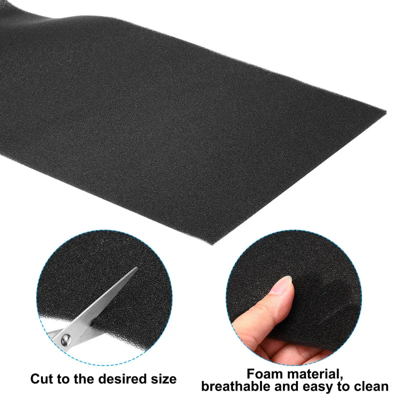 39.3" x 16" x 1/4" Air Conditioner Filter Replacement, 2 Pack RV AC Foam Filter Pad Washable Reusable for Air Conditioning Purifiers, Black