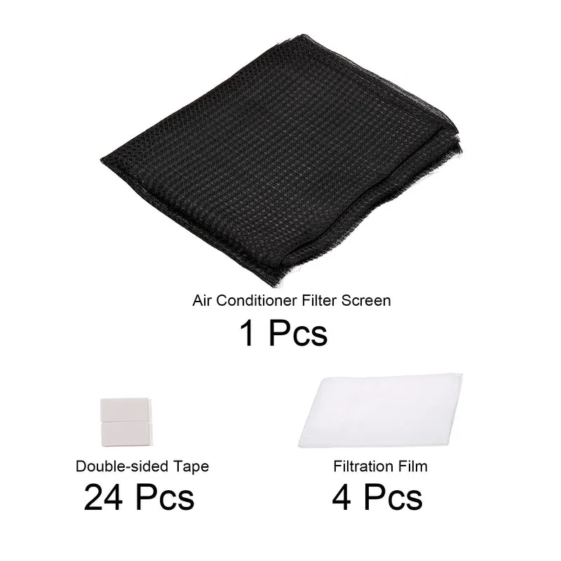 47" x 39" Plastic Air Conditioner Air Filter Dustproof Screen Replacement Black
