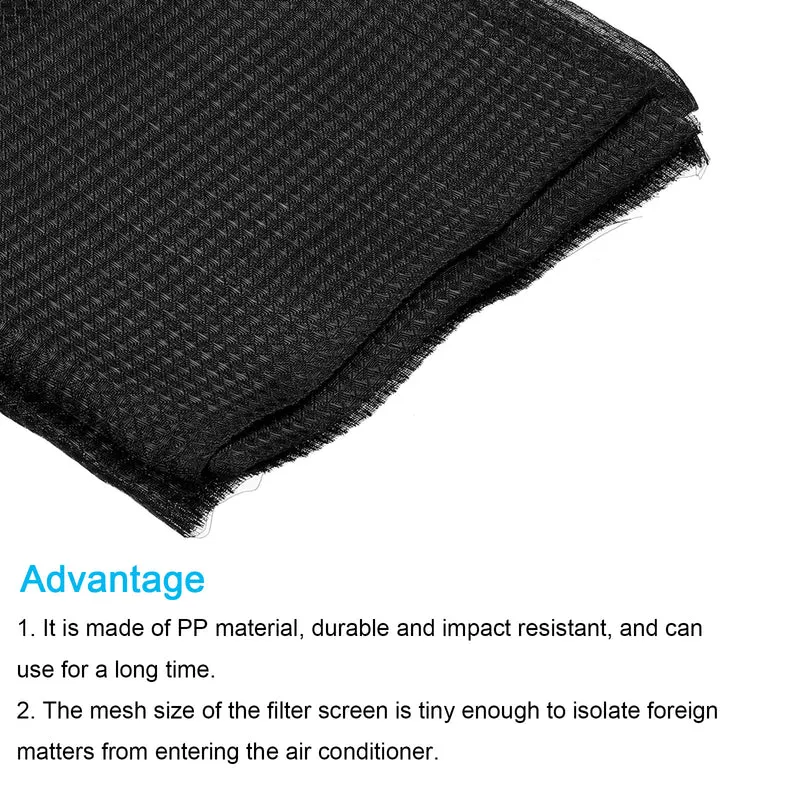 47" x 39" Plastic Air Conditioner Air Filter Dustproof Screen Replacement Black