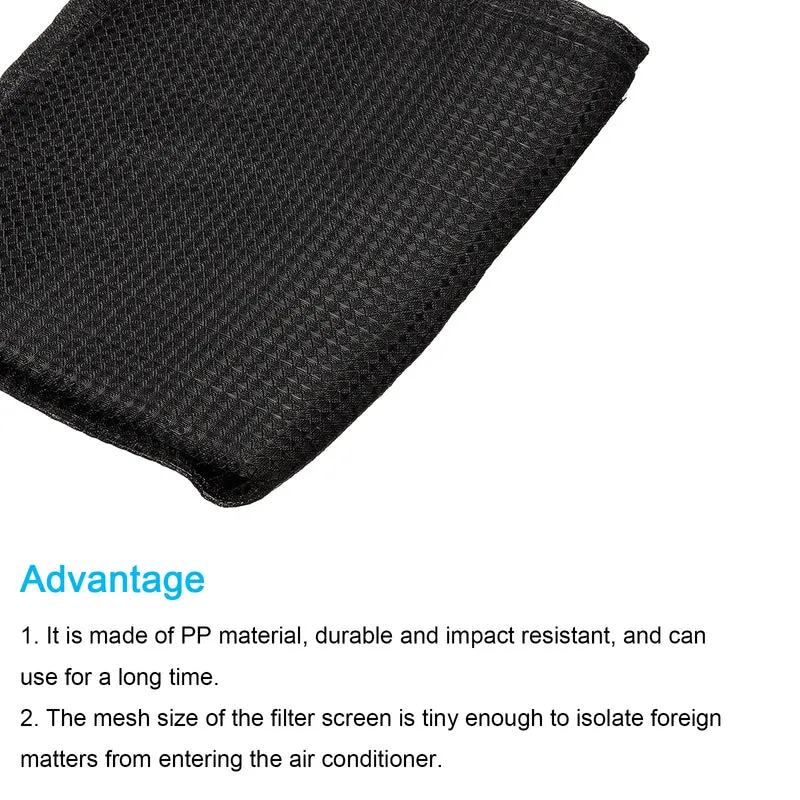 47.2" x 39.4" Air Conditioner Air Filter Material, Plastic Dustproof Filtering Mesh Screen Replacement for Air Conditioning, Black