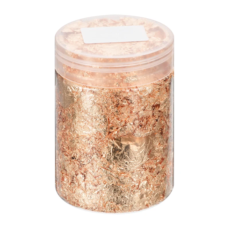 Gold Foil Flakes for Resin, 10g Metallic Foil Flakes for Nail Art, Rose Gold