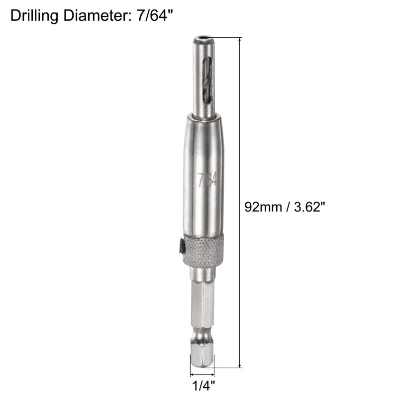 Self Centering Hinge Tapper Core Drill Bit 7/64" Dia 2pcs for Woodworking