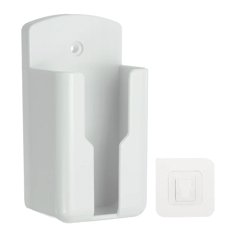 2.1" Remote Control Holder Wall Mount Adhesive Controller Organizer, White