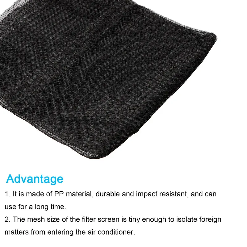 47.2" x 23.6" Air Conditioner Air Filter Material, Plastic Dustproof Filtering Mesh Screen Replacement for Air Conditioning, Black