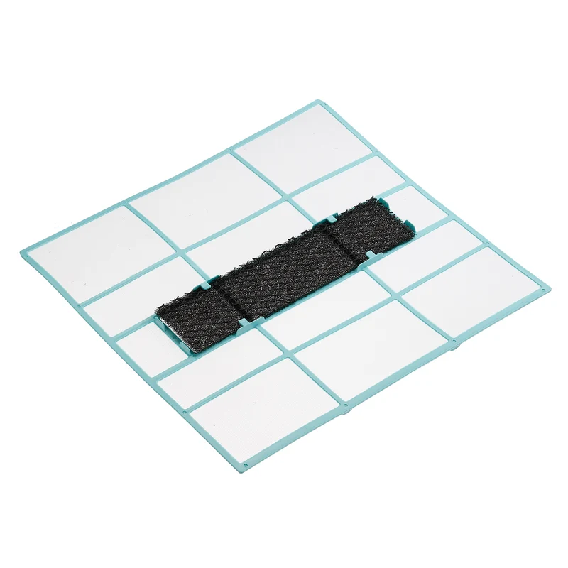 11.81" x 11.02" Air Conditioner Air Filter, Plastic Air Filtering Screen Replacement with Air Filter Foam for HVAC, Blue Black