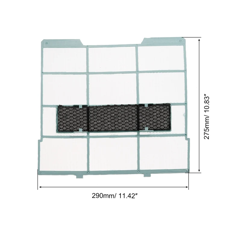 11.42" x 10.83" Air Conditioner Air Filter, Plastic Air Filtering Screen Replacement with Air Filter Foam for HVAC, Blue Black