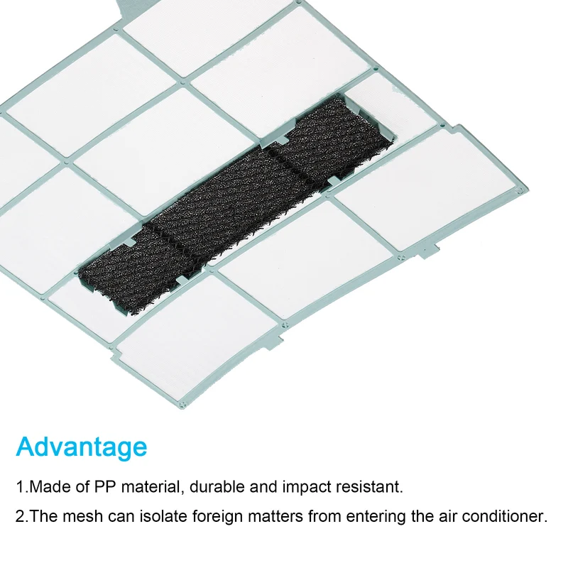 11.42" x 10.83" Air Conditioner Air Filter, Plastic Air Filtering Screen Replacement with Air Filter Foam for HVAC, Blue Black