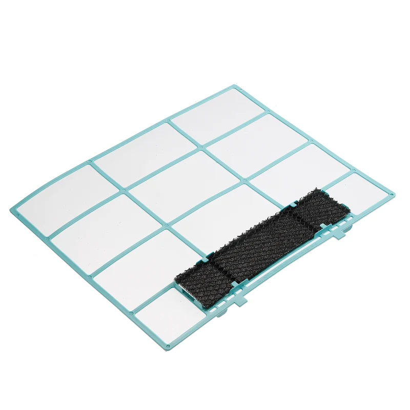 13.58" x 10.83" Air Conditioner Air Filter, Plastic Air Filtering Screen Replacement with Air Filter Foam for HVAC, Blue Black