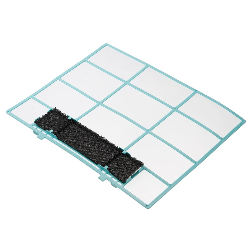 13.58" x 10.83" Air Conditioner Air Filter, Plastic Air Filtering Screen Replacement with Air Filter Foam for HVAC, Blue Black