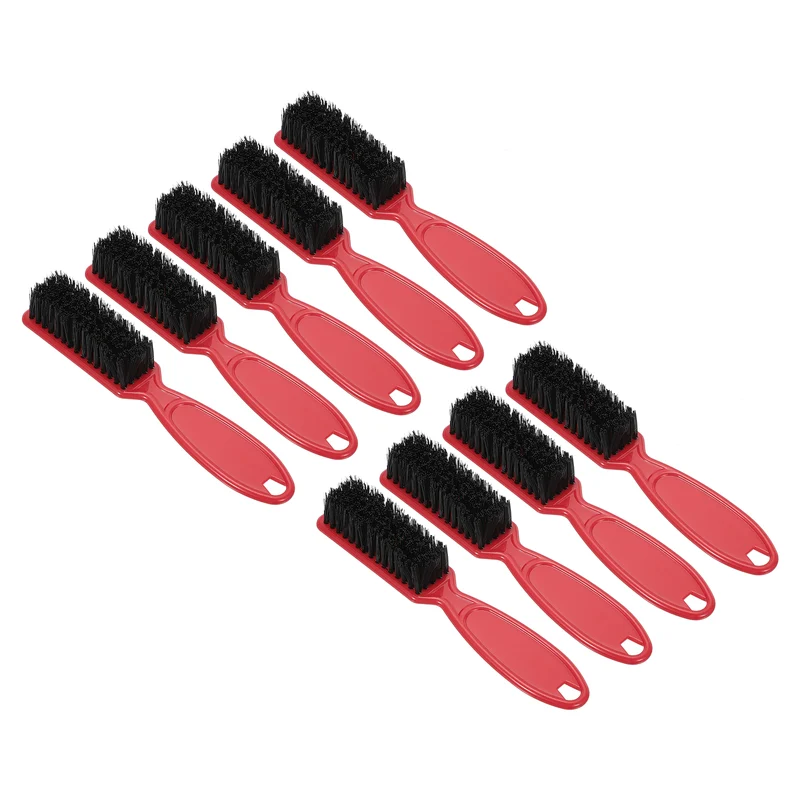 9pcs Barber Clipper Brushes, 5.5 Inch Nylon Bristles Cleaning Brush Red