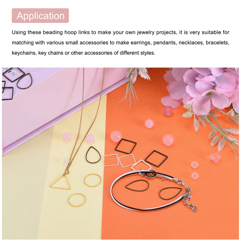 Square Beading Hoop Link Geometric Linking Ring 0.63"x0.63" Silver Tone 20pcs