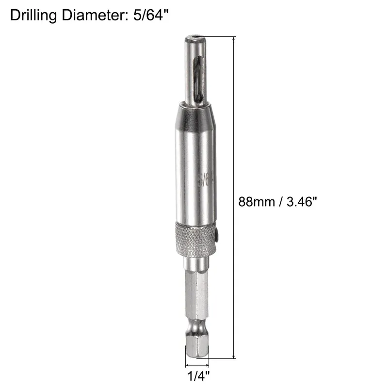 Self Centering Hinge Tapper Core Drill Bit 5/64" Dia 2pcs for Woodworking
