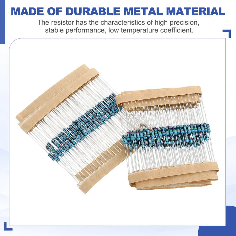 33 Ohm Resistor, 50Pcs 1W Metal Film Fixed Resistor 1% Tolerance