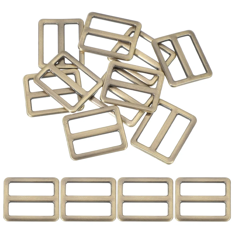 15 Pcs Metal Tri-glide Slide Buckle, 25mm Slider Strap Fastener, Bronze