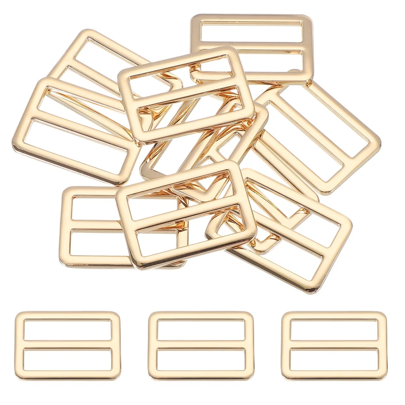 10 Pcs Metal Tri-glide Slide Buckle, 32mm Slider Strap Fastener, Gold