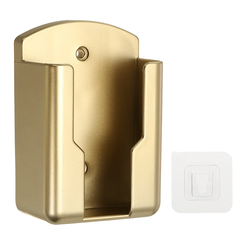 2.7" Remote Control Holder Wall Mount Adhesive Controller Organizer, Gold
