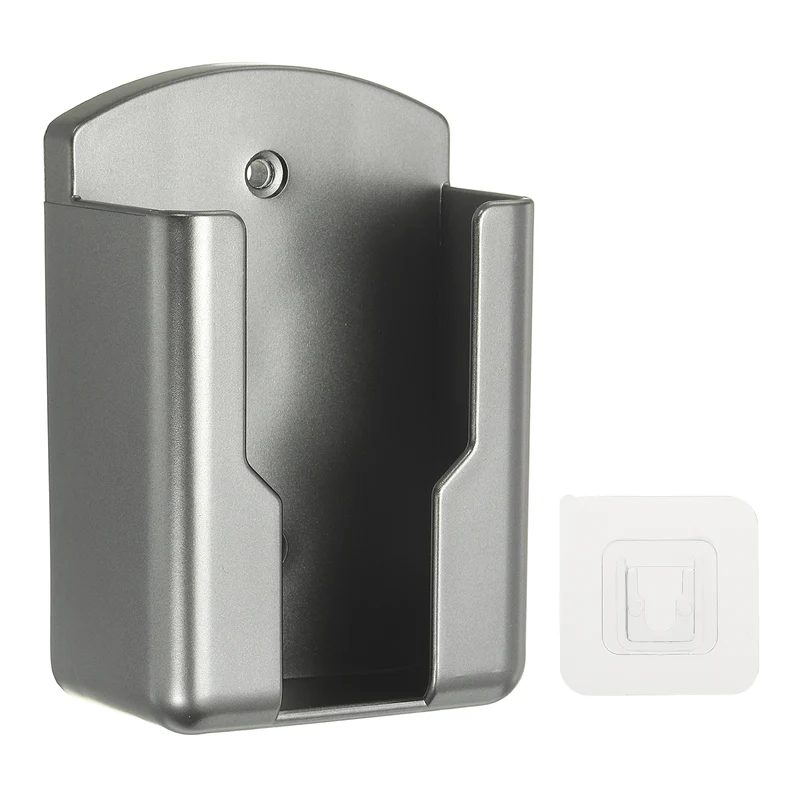 2.7" Remote Control Holder Wall Mount Adhesive Controller Organizer, Gray