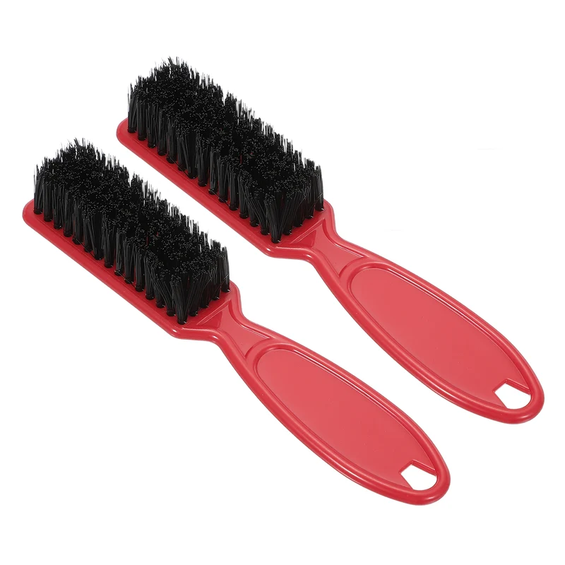 2pcs Barber Clipper Brushes, 5.5 Inch Nylon Bristles Cleaning Brush Red