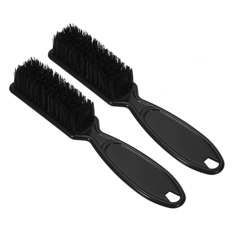 2pcs Barber Clipper Brushes 5.5 Inch Nylon Bristles Cleaning Brush Black