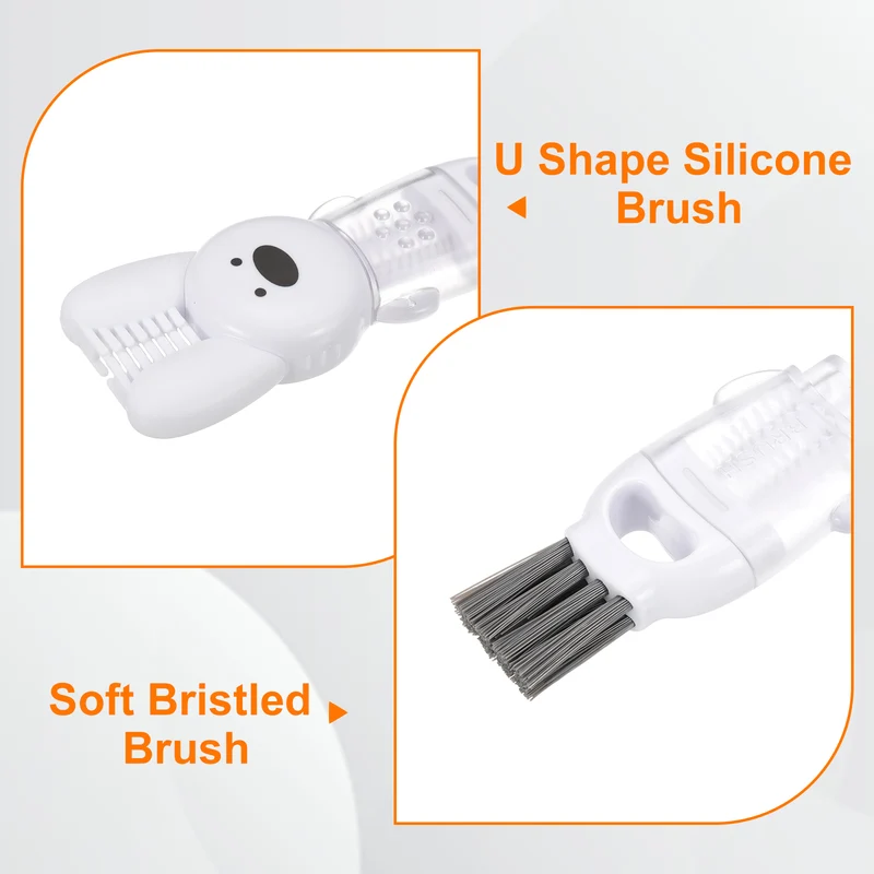 3pcs Cup Lid Cleaning Brush, Rabbit Water Bottle Cleaner Brush White