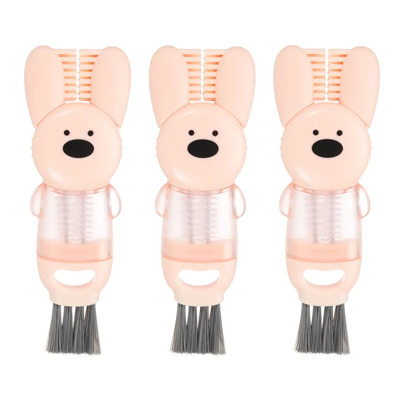 3pcs Cup Lid Cleaning Brush, Rabbit Water Bottle Cleaner Brush Pink
