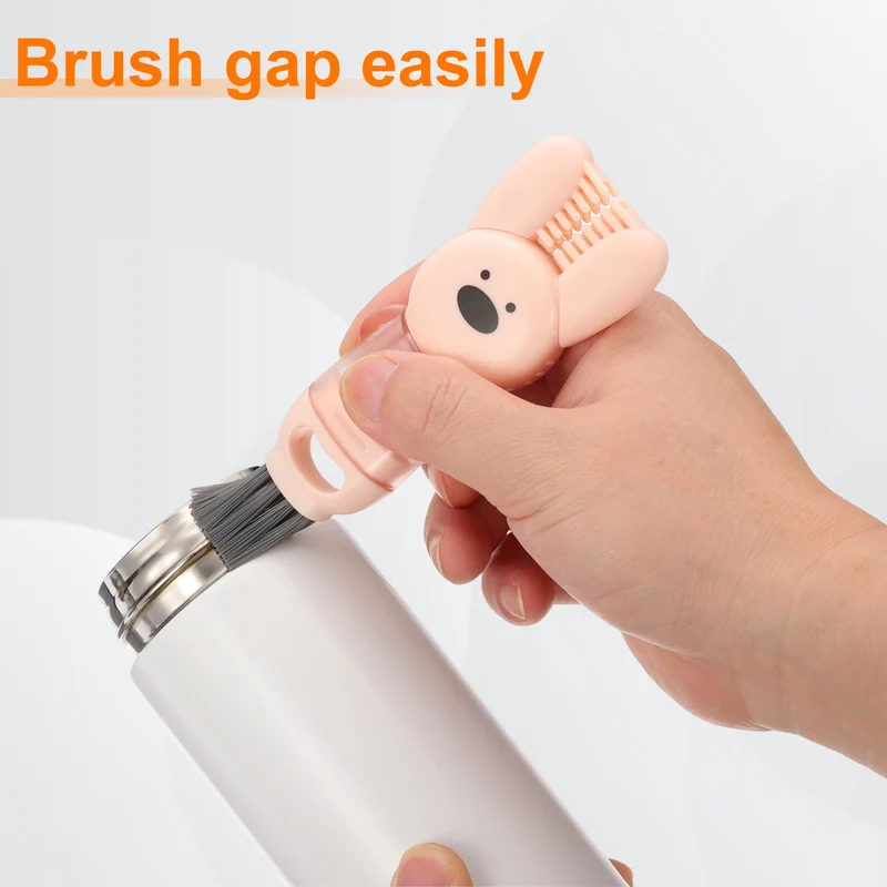 3pcs Cup Lid Cleaning Brush, Rabbit Water Bottle Cleaner Brush Pink